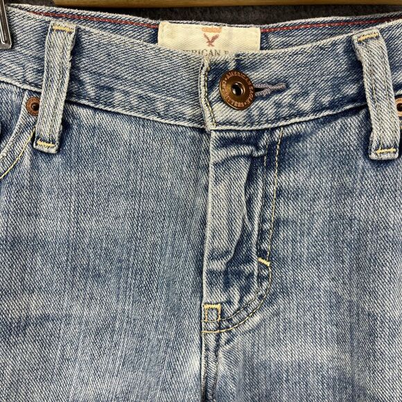 American Eagle Shorts Womens 6 Denim Hipster Frayed Hem Distressed Jean Shorts - Picture 3 of 14